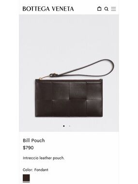 Bottega Veneta Fondant Brown Intreccio Leather Wrist Pouch